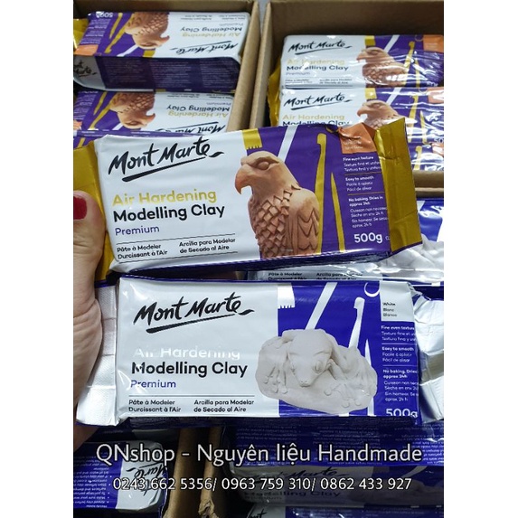 Đất sét khô tự nhiên Mont Marte 500g | Đất nặn tạo hình khô trong không khí, đất sét nặn tượng DIY
