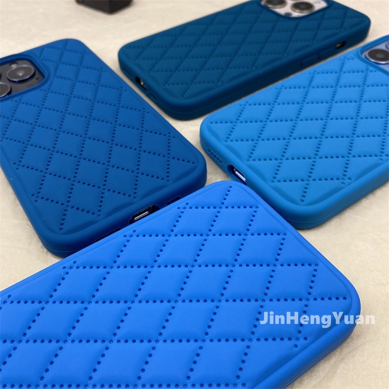 Ốp Điện Thoại Silicon Dẻo Màu Xanh Dương Cho IPhone 13 12 11 Pro X XS MAX XR