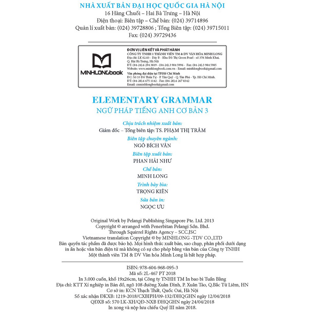 Sách - Elementary Grammar - Ngữ pháp tiếng anh cơ bản dành cho học sinh - Quyển 3 | BigBuy360 - bigbuy360.vn