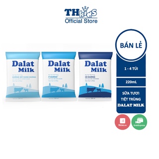 Túi Sữa Tươi Tiệt Trùng DALAT MILK 220ML