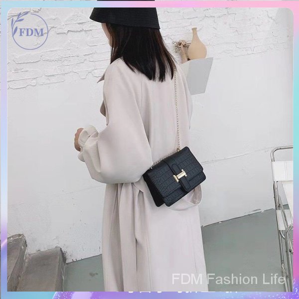Túi Đeo Chéo Vân Da Cá Sấu Thời Trang Hàn Quốc Cho Nữ