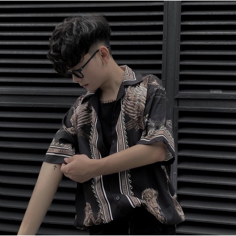 Sơ mi ngắn tay chính hãng Mikenco FLAME SHIRT