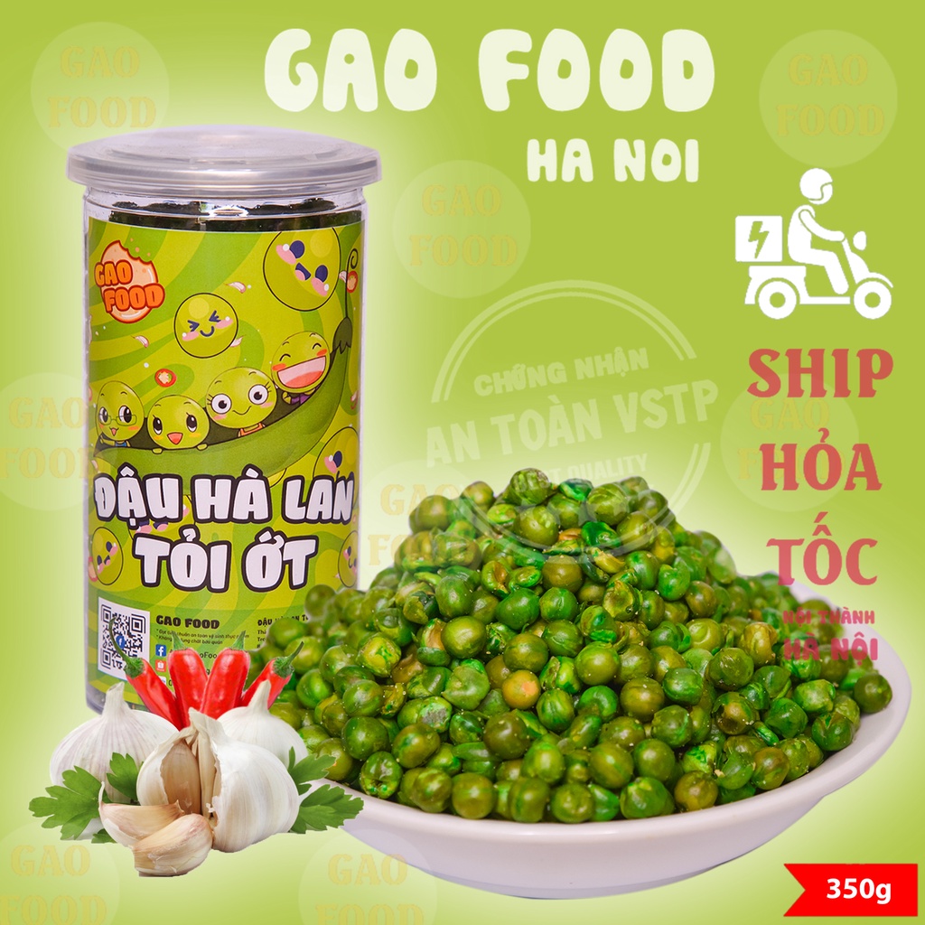 Đậu Hà Lan Tỏi Ớt Hũ Pet 350g FREESHIP Ăn Vặt GaoGao-Ăn Vặt Hà Nội