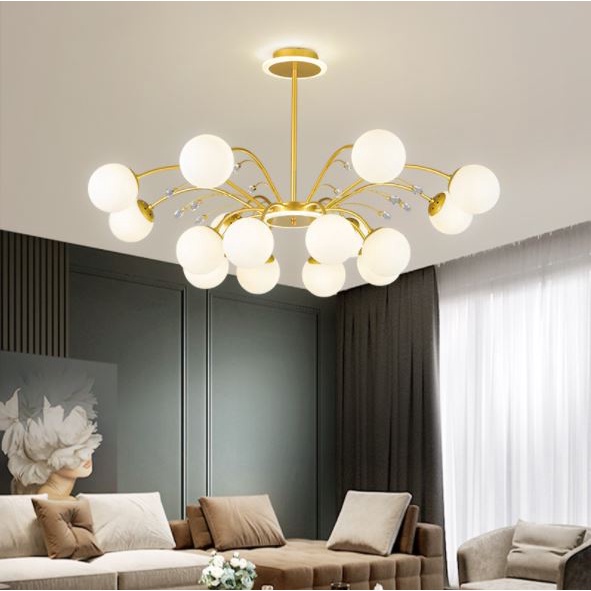 Đèn chùm ALULA cao cấp 16 bóng trang trí nhà cửa hiện đại - kèm bóng LED chuyên dụng.