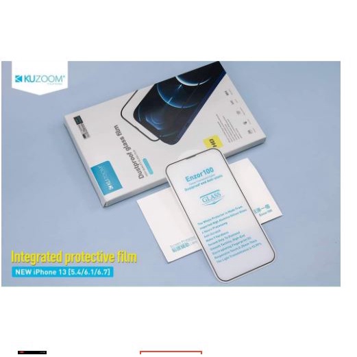 Kính cường lực Kuzoom 9D chống bụi màn loa iPhone 13 Mini, 13, 13 Pro, 13 Pro max Full màn hình -Hàng chính hãng