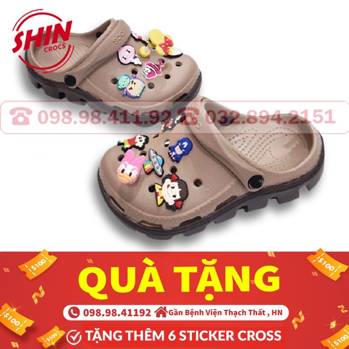 dép cross cho béFREESHIPdép cross cho bé họa tiết đế lượng sóng 4 màu lựa chọn MAIDUTEKID tặng thêm 6 jibitz cross