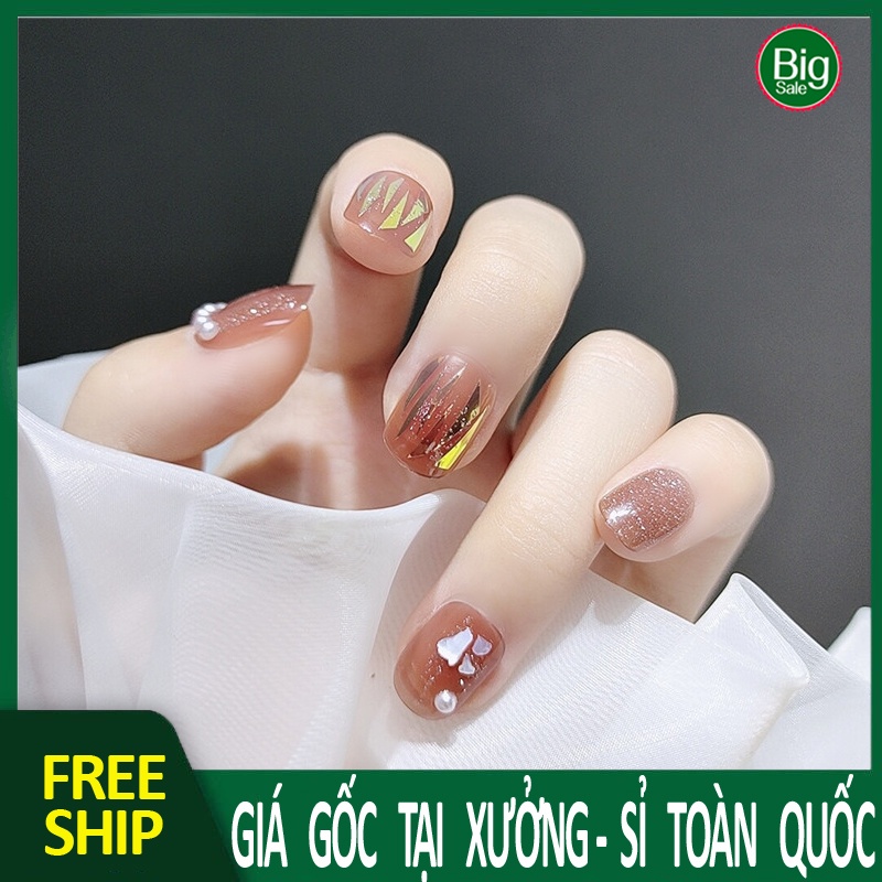 Set 24 Móng Tay Giả Mẫu Mới 2022 Hàng cao cấp xinh xắn thời trang có keo dán MTG A82