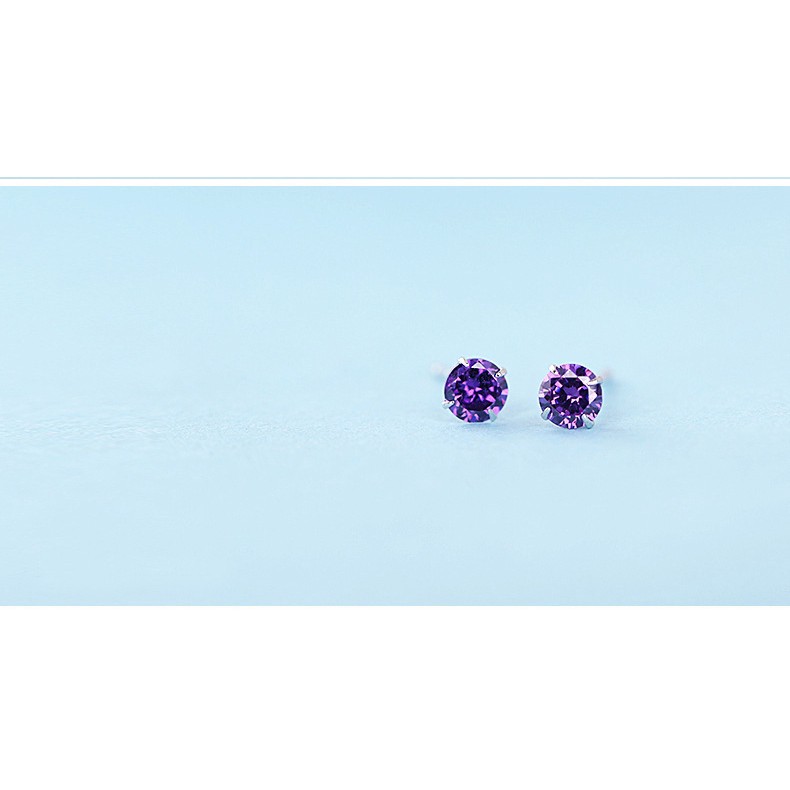 Hoa tai mặt hình viên kim cương giả lấp lánh thời trang dành cho nữ