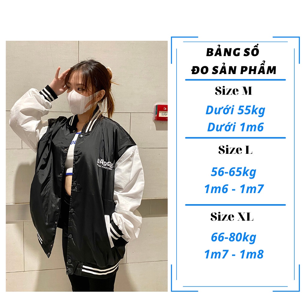 Áo Bomber Nữ BOM HOUSE Áo Khoác Dù Jacket Logo Máy Bay Thêu