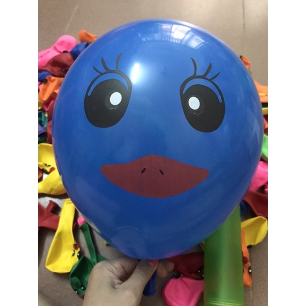 Bóng tròn mặt cười mặt con vịt nhiều màu sắc