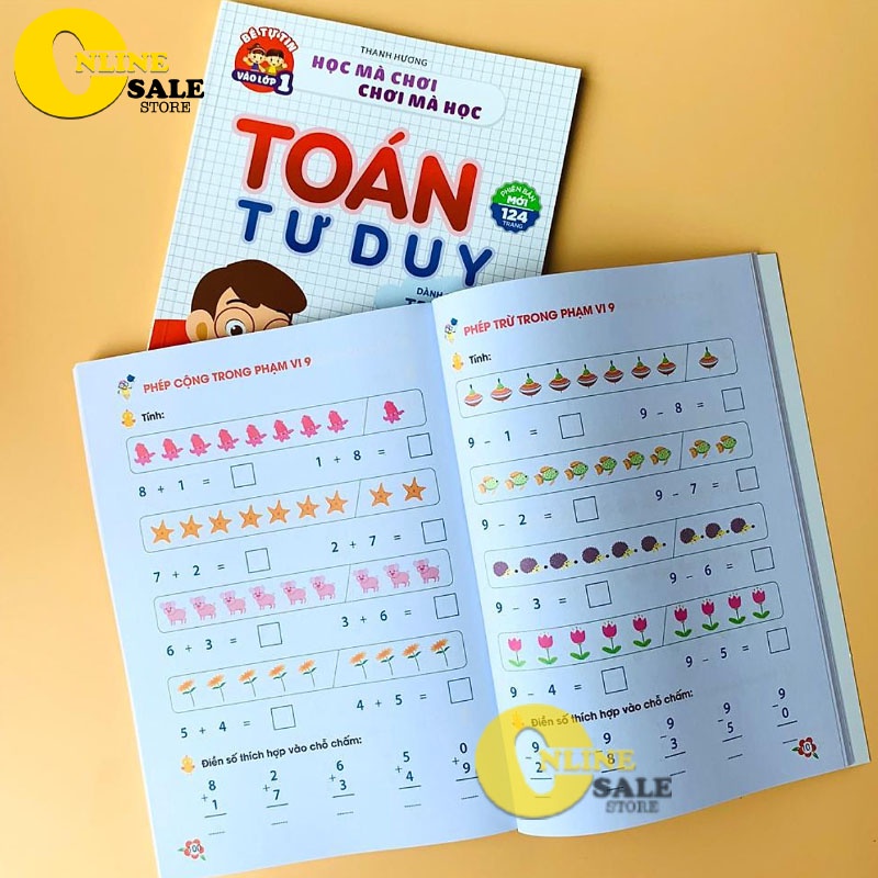 Toán tư duy dành cho bé từ 4-6 t uổi,Rèn luyện kỹ năng quan sát, so sánh 124 trang khổ to  kích thước 19x26.5cm