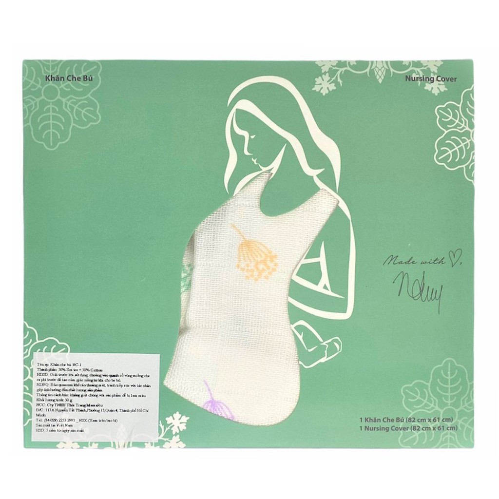 Khăn che bú vải sợi tre cho bé Mamaru MA-CB01