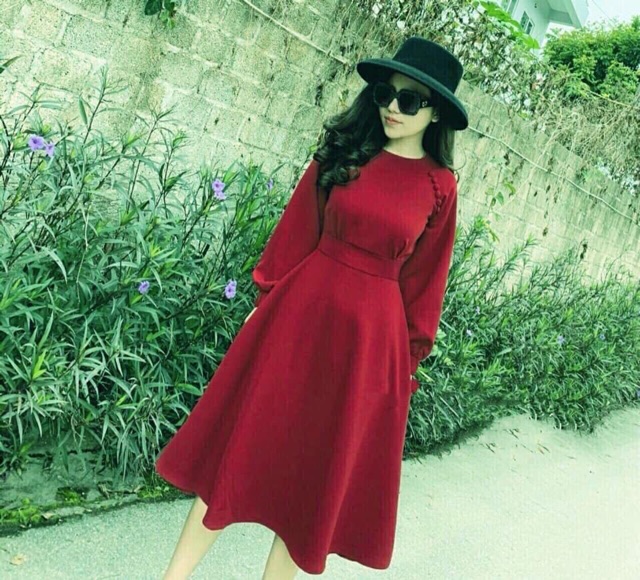 [SALE SOCK] VÁY ĐỎ BỌC KHUY CHIẾT EO hàng VNXK LOẠI 1 | BigBuy360 - bigbuy360.vn