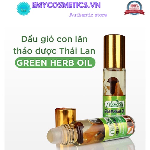 [Nội Địa Thái] Bán Lẻ 1 Chai Dầu Lăn Nhân Sâm Green Herb Oil Thái Lan Chai (8ml/chai)