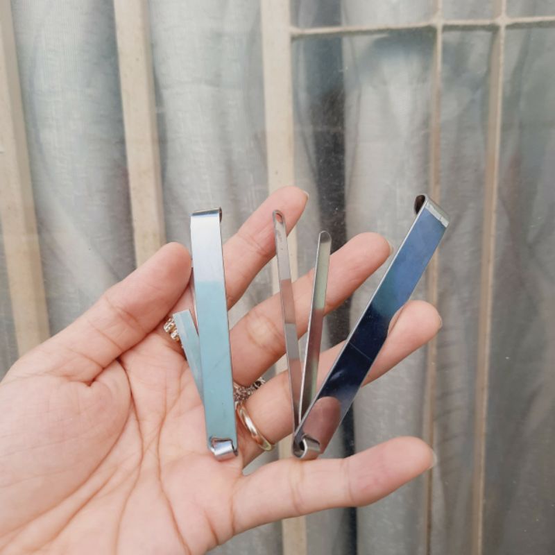 Vỉ Kẹp tóc 3 lá inox (5 cây lớn/10 cây nhỏ)