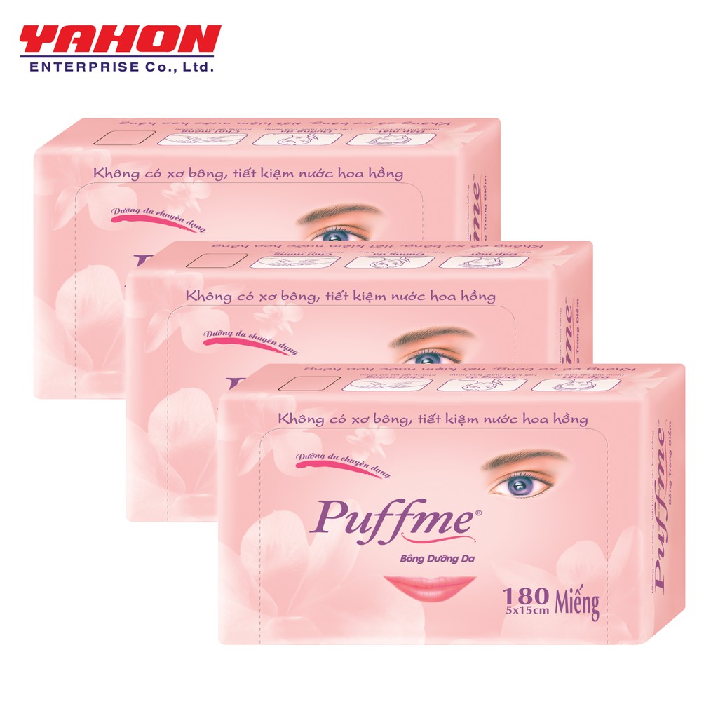 BỘ 3 BÔNG DƯỠNG DA PUFFME AIRLAID 180 MIẾNG