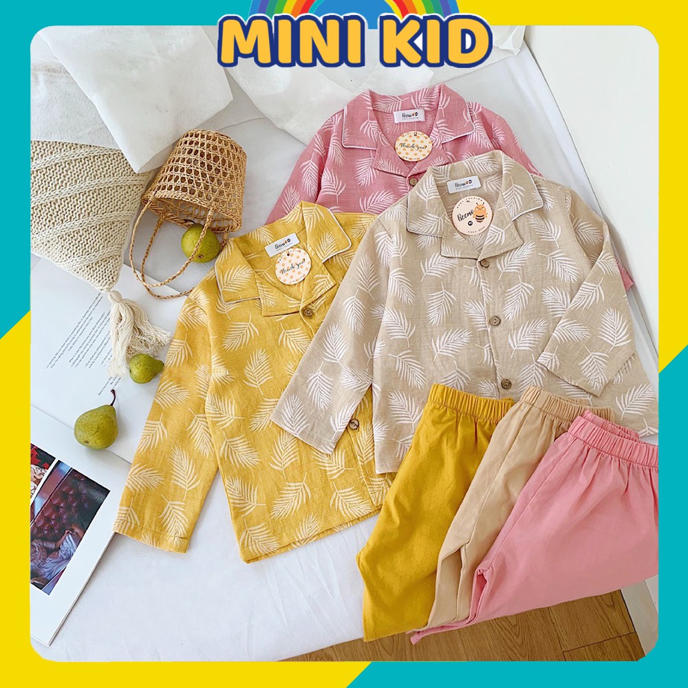 Bộ Đồ Ngủ Pijama Đũi Dài Tay Mặc Thu Đông Cho Bé Size 9-28kg