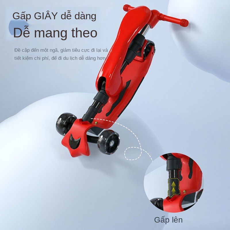 Live Rock Xe Scooter Trẻ Em Bé Gái 2 Tuổi 3 Đa Chức Năng 8 Yo có thể ngồi và đi trượt trai 6