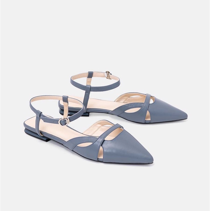 Giày Búp Bê 3cm Nữ Thời Trang JUNO Da Trơn Mũi Nhọn Mặt Giày Cách Điệu BB03084