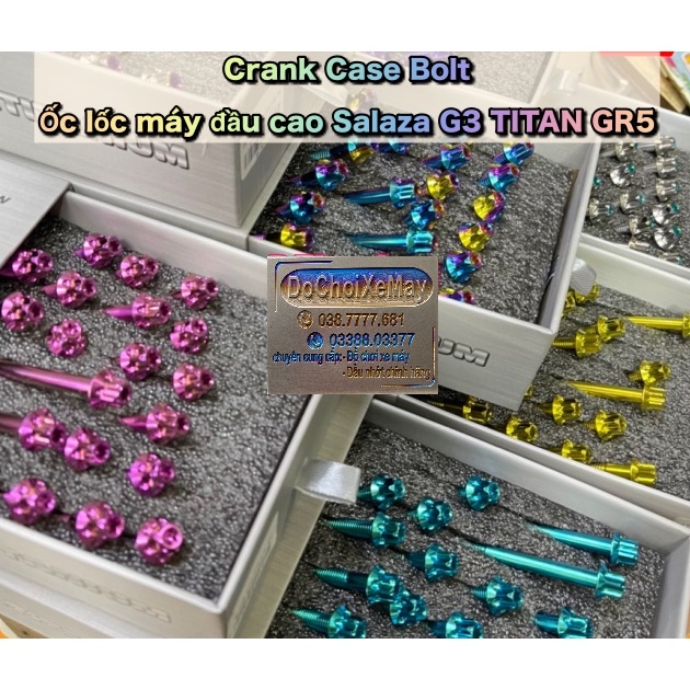 Ốc lốc máy đầu cao mẫu G3 Salaza Titan Gr5 Cao Cấp cho Ex 2010 , Ex 135 , Ex 150 , Ex 2011 . DoChoiXeMay
