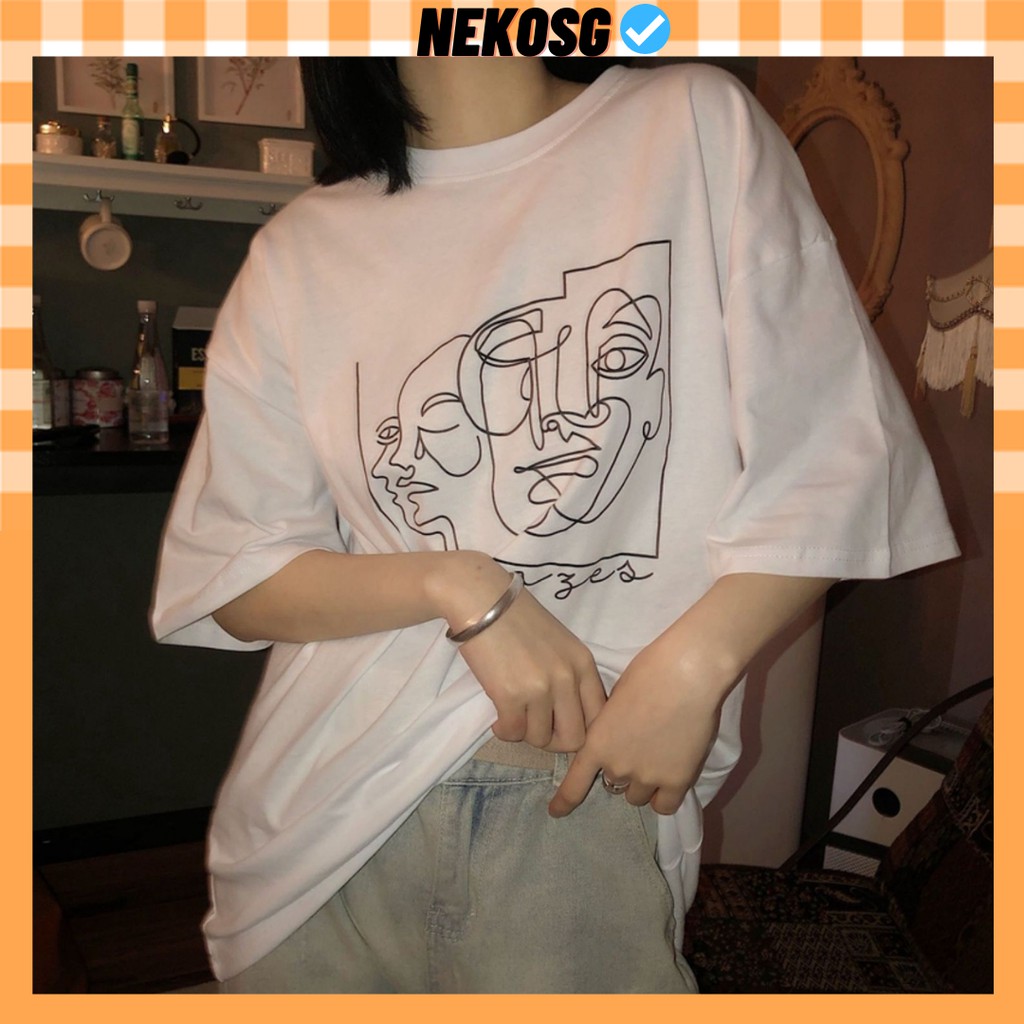 Áo thun tay lỡ form rộng NEKOSG, áo phông form rộng Unisex ATL232