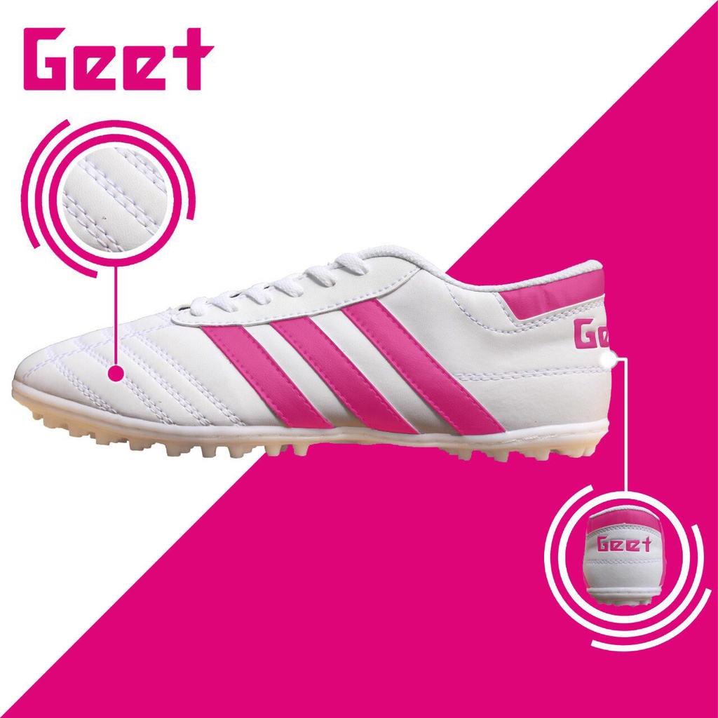 Giày đá bóng nam Geet 3 Sọc Trắng rẻ đẹp, giày đá banh thể thao cỏ nhân tạo đế mềm - 2EVSHOP