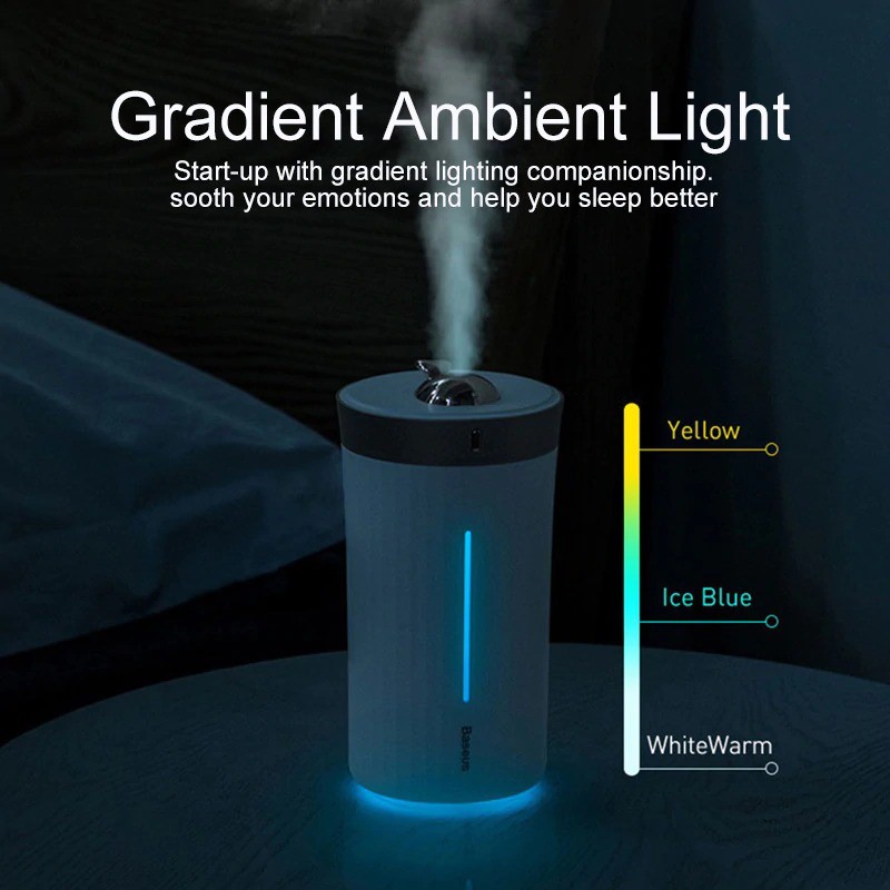 Máy Phun Sương Tạo Độ Ẩm Baseus H420ml Công Nghệ Siêu Âm Cho Văn Phòng , Tại Nhà,.. ( Tự Động Ngắt Khi Hết Nước)