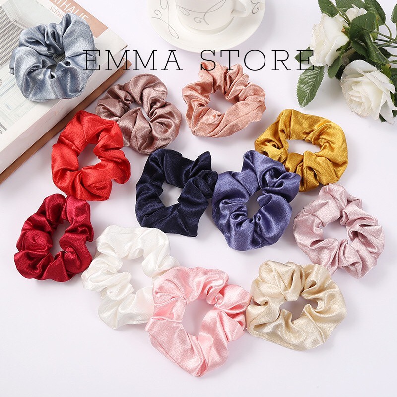 Dây cột tóc vải scrunchies phi bóng𝑭𝑹𝑬𝑬𝑺𝑯𝑰𝑷Đồ cột tóc vải scrunchies phụ kiện tóc