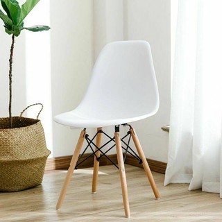 Ghế Eames Chân Gỗ Đan Thép Màu Trắng Phong Cách Hiện Đại, Ghế Cafe Làm Việc Văn Phòng, Ghế Eames Nhập Khẩu