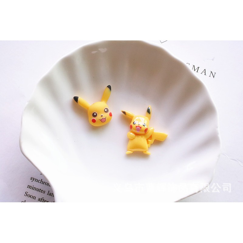 Charm đầu pikachu làm kẹp tóc, buộc tóc, slime