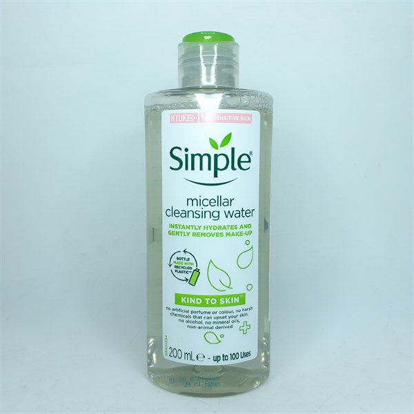 Nước tẩy trang Simple Micellar Cleansing Water Kind to Skin 200ml