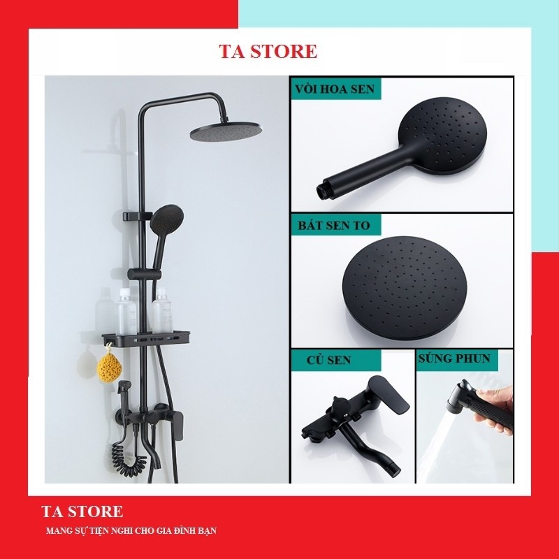 Sen Cây Tắm Đứng Nóng Lạnh Kèm Vòi Xịt Vệ Sinh TATAMO Sen Tắm Đứng 4 Chức Năng Thiết Bị Nhà Tắm TA STORE ST04