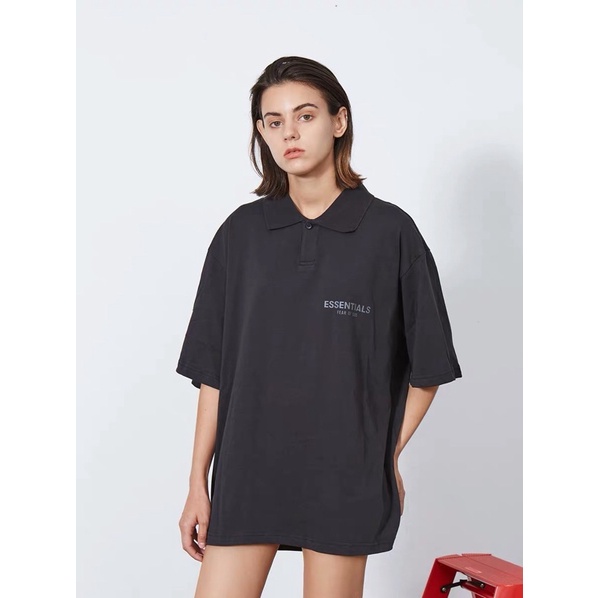 Áo Polo Essentials phản quang unisex , áo thun có cổ tay lỡ nam nữ chuẩn form, Streetwear_vn | BigBuy360 - bigbuy360.vn