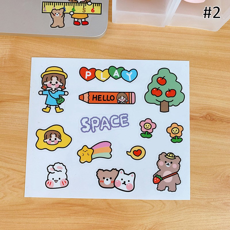 Sticker Dán Trang Trí Sổ Tay DIY Xinh Xắn Đáng Yêu