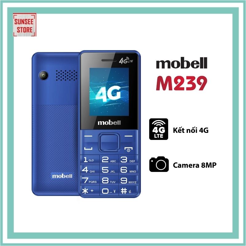 Điện Thoại Mobell M239 Chính Hãng 2 SIM 4G Hỗ Trợ Mở Rộng Bộ Nhớ 64Gb