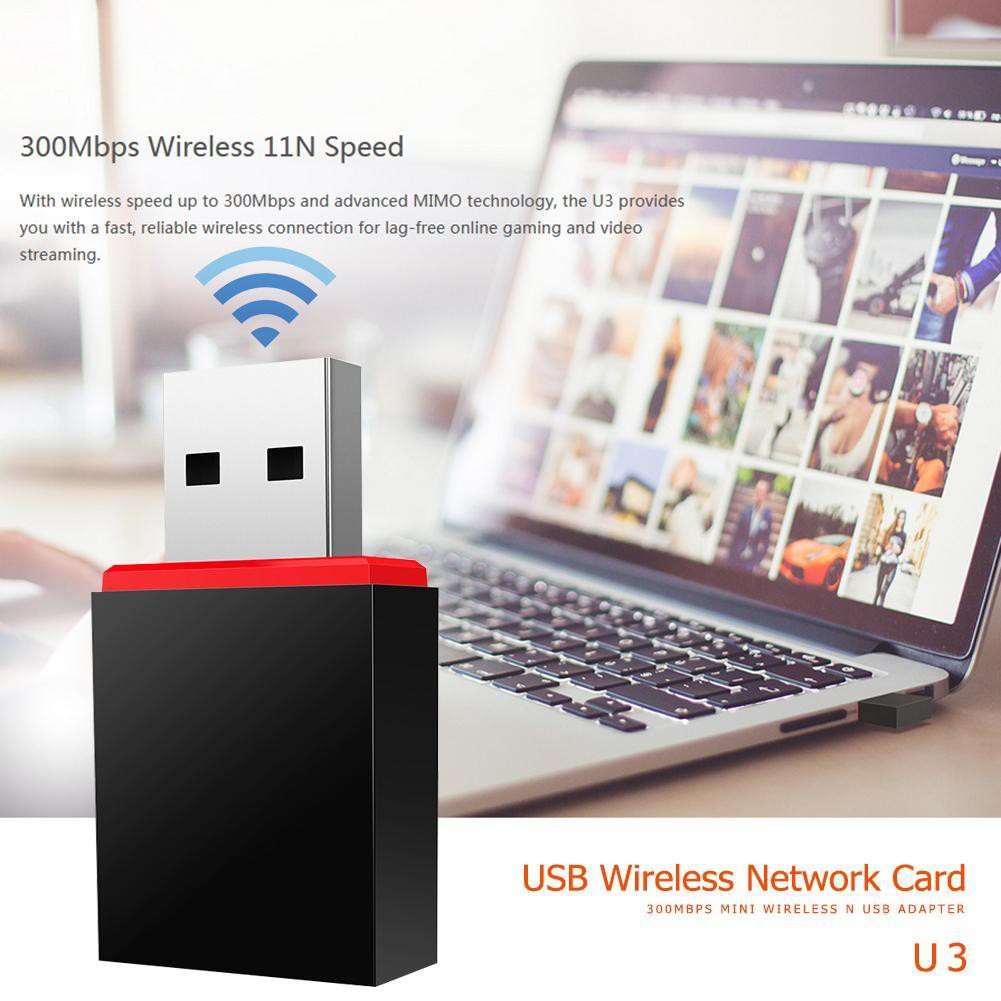 USB thu Wifi Tenda U3 Mini Không anten, 300Mbps. Hàng Chính Hãng. Vi Tính Quốc Duy