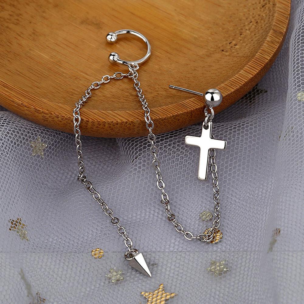 Bông Tai Tua Rua Dáng Dài Hình Thánh Giá Độc Đáo Thời Trang