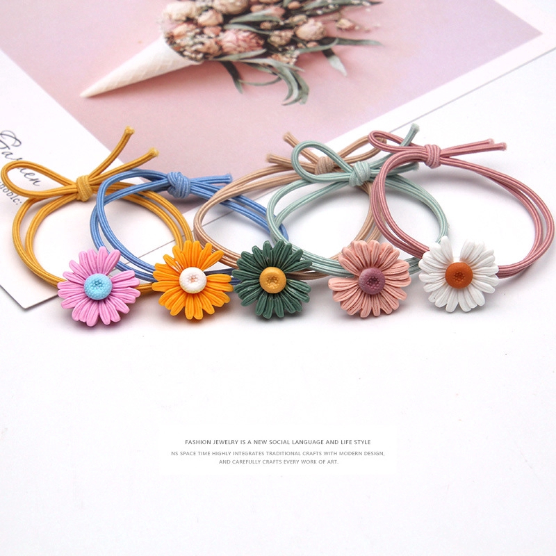 Dây cột tóc hình hoa hướng dương đáng yêu cho bé gái