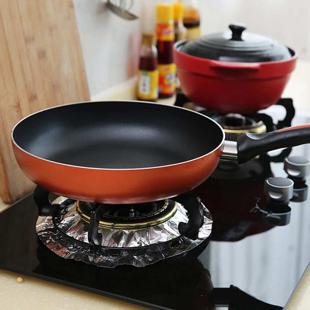 Set 10 tấm lót bếp ga bằng lá nhôm chống dầu chịu nhiệt độ cao dùng một lần