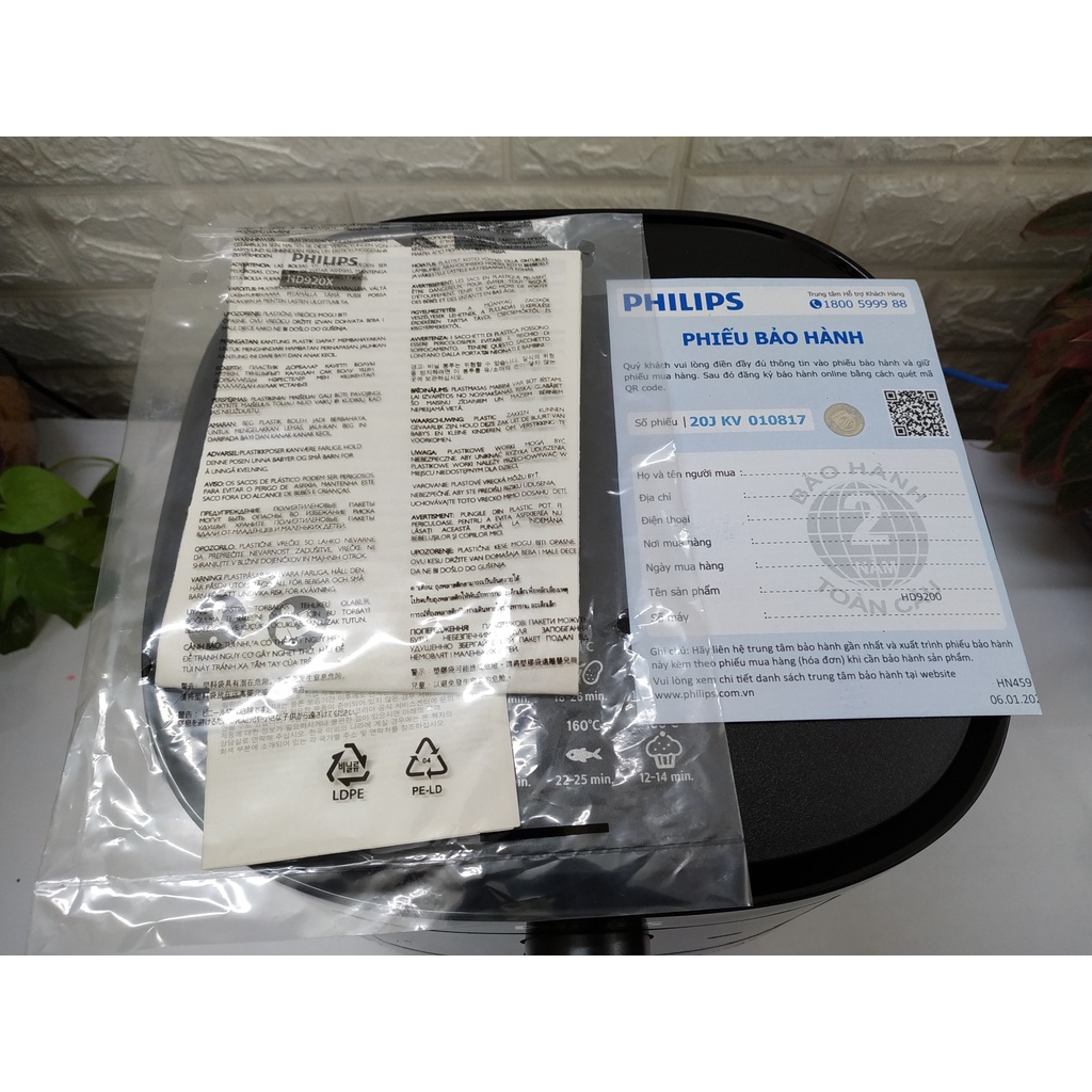 Nồi Chiên Không Dầu Philips HD9200/90 - Hàng Chính Hãng