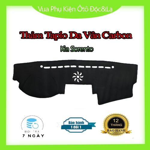 Thảm Taplo Kia Caren, Cerato, Forte, K3, Morning, Optima, Rio, Rondo, Sedona, Soluto, Sorento Chất Liệu Da Vân Carbon