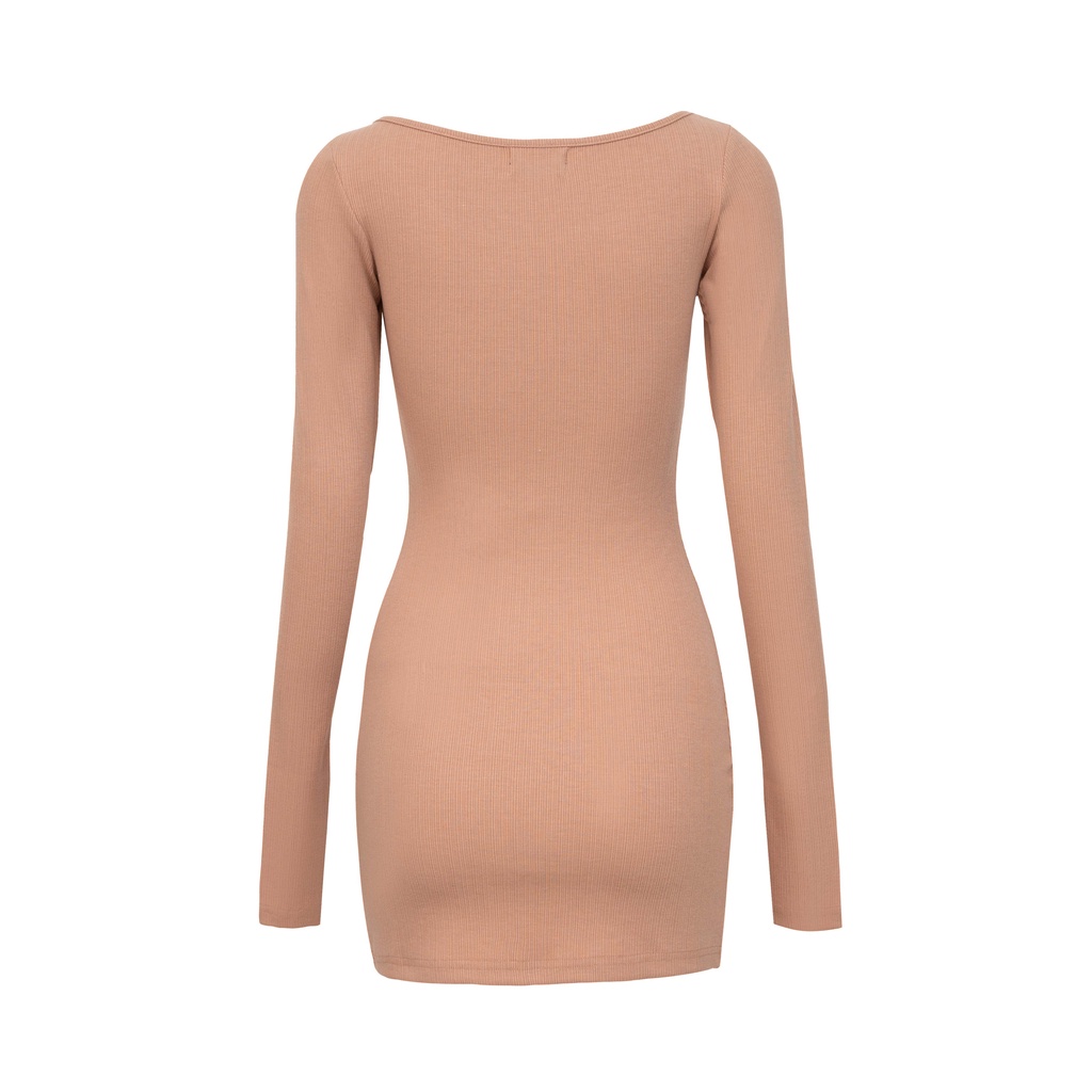 Anniegals - Đầm body thun gân tay dài - Bodycon Mini Dress