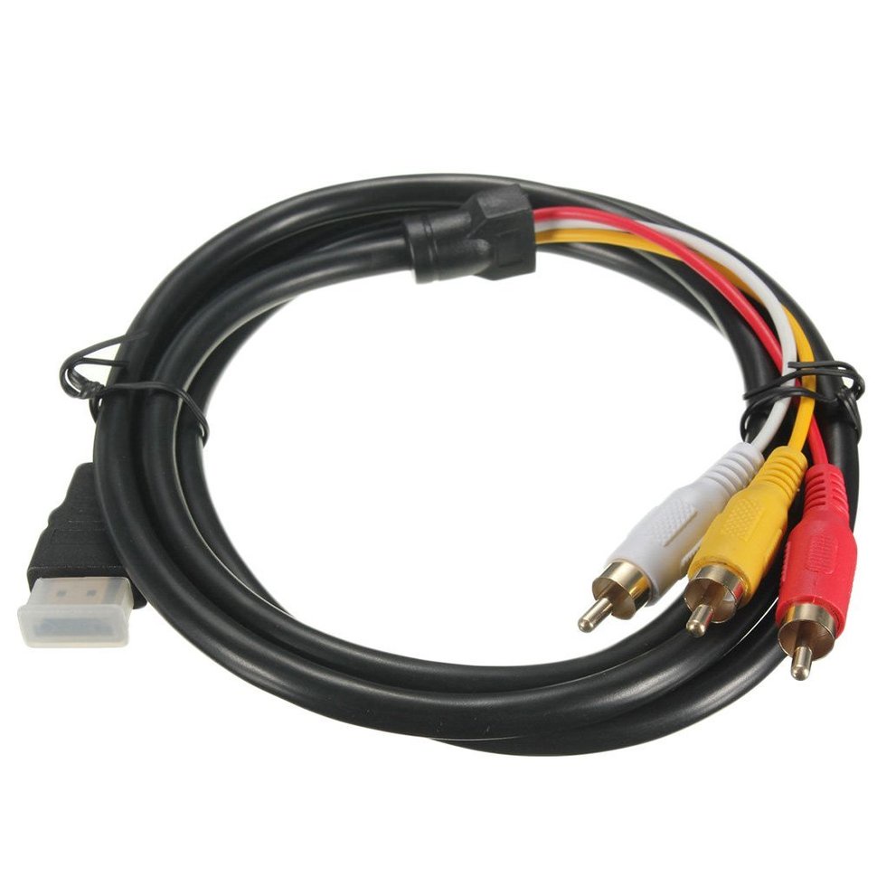 【SUN】1080P HDTV HDMI-compatible Male To 3 RCA Audio Video AV Cable Cord Adapter