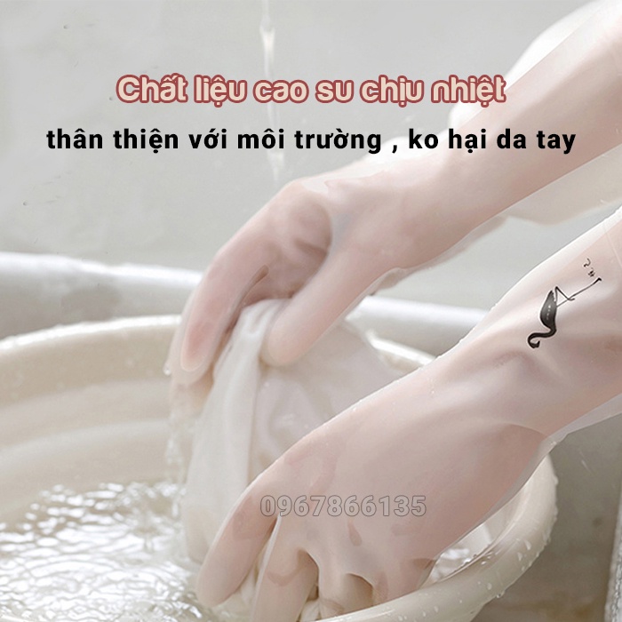 Găng tay cao su rửa bát, vệ sinh nhà cửa bảo vệ da tay đa năng