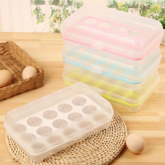 Hộp Nhựa Đựng Trứng Tiện Lợi Bảo Quản Tủ Lạnh Vĩ 15 Quả