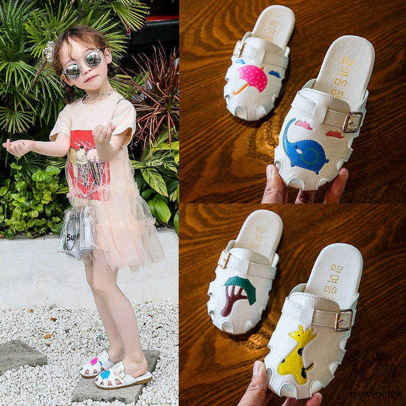 Dép Quai Ngang Chống Trượt In Hình Hoạt Hình Dễ Thương Cho Bé Gái