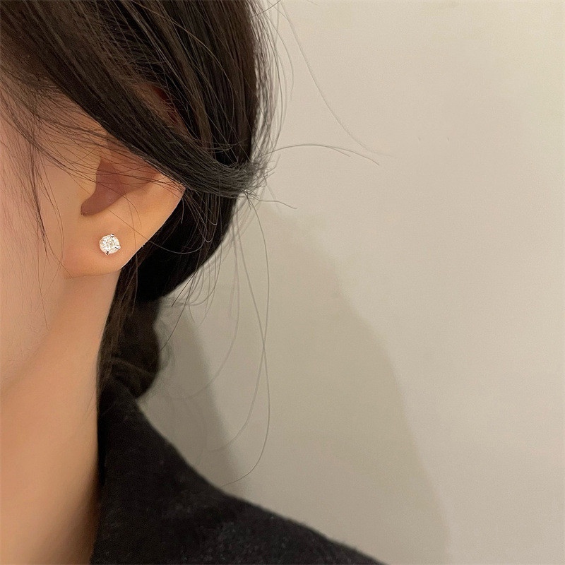 Bông Tai Đính Kim Cương Lấp Lánh Thời Trang Hàn Quốc Đơn Giản