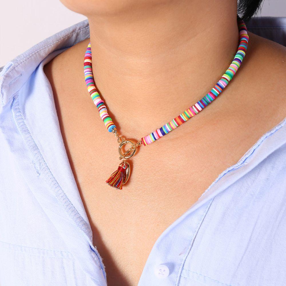 Vòng cổ Tình Bạn Mặt Vỏ Sò Nhiều Màu Phong Cách Bohemian Thời Trang WMES15H