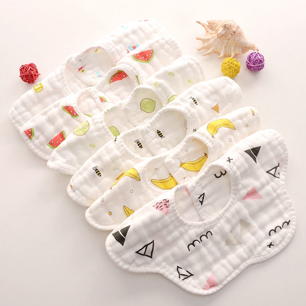 2 yếm bandana cotton siêu mềm và thấm hút xoay 360 độ cho bé trai bé gái