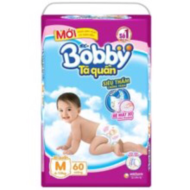 Tã quần Bobby M60 miếng (Từ 6~10kg)